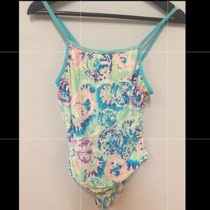 GIRL’S PEACE SIGN SWIM SUIT